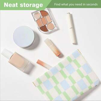 LEHUO Travel Travel Makeup Bag Lipstick Storage Mint Green Soft Anti-Pressure Cosmetic Organizer Highly Attractive Foldable Pouch