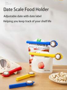 3 /5 Pieces Food Sealing Clips - Color Random Shipments Adjustable Date Scale Chip Bag Clips, Chip Clips . Moisture Proof Clip Snack Sealing Clip. Reusable, Suitable For Kitchen. Refrigerator Outdoor. Food Storage Organizer