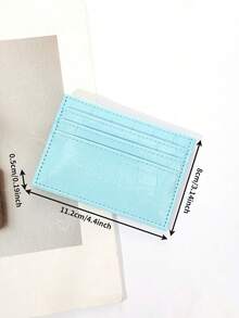 1pc Customizable Personal Bank Card Holder Organizer, Crocodile Grain PU With Multi-Slots, Fashion Card Case Suitable For Men & Women For Women Wallet Mini Wallet Purse Wallet Card Wallet - Blue - View 3