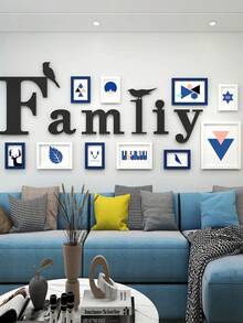 10 قطع إطارات جدارية لصور DIY، ألبوم صور معلق على الحائط لديكور الغرفة، يأتي مع لوحة حرفية عائلية، بدون الحاجة إلى ثقب