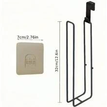 1pc No-Drill Toilet Paper Holder, Iron Bathroom Paper Towel/Tissue Rack, Towel Hanger, No Wall Drilling Needed, Suitable For Kitchen And Bathroom Organization, Bathroom Storage Bathroom Accessories Back To School