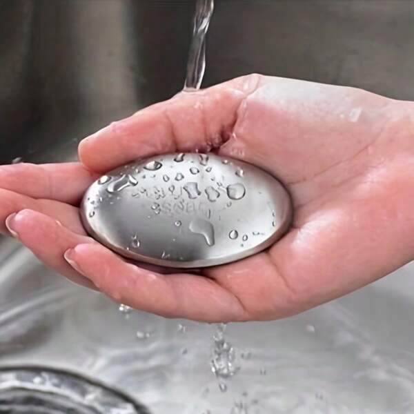 1 Piece Magic Cleaning Soap - Stainless Steel Oval Soap, 304 Stainless Steel Soap Deodorizing Soap Oval Hand Soap Deodorizing Metal Soap Kitchen Small Tool For Removing Hand Odor And Garlic Fish Smell