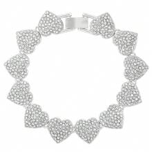 1 Stück/4 Stücke Hiphop Armband für Herren und Damen, rundes oder quadratisches Herz mit voll besetzten Strass, mehrlagige Ketten-Armband Set in Gold und Silber, funkelnde Eisenkette Metall Miami Armband Schmuck zum Valentinstag