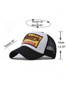 1pc Unisex Embroidered Baseball Cap, Mesh Back Snapback Hat, Sun Protection, Casual Wear For Driving, Fishing, Hiking, Cycling, Outdoor, Daily Life