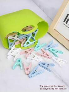 50个装防风衣夹和毛巾夹重型塑料夹子、袜子夹适用于浴室旅行宿舍厨房居家洗衣用品颜色随机