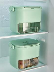 1 pieza Molde de cubitos de hielo de PET con interruptor de liberación con un solo toque, dos opciones de color clásico, asa de transporte conveniente en la tapa, extracción de hielo sin esfuerzo, perfecto para uso doméstico y actividades al aire libre, ideal para cócteles y bebidas refrescantes