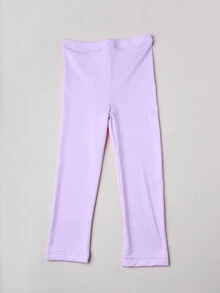 1 件经典百搭薄款透气贴身紧身裤/打底裤，适合女婴，夏季