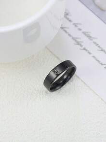 1pc Stainless Steel Minimalist Geometric Pattern Cartoon Logo Personalized Ring - Ring - View 3