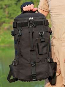 1 bolsa de pesca multifuncional de grande capacidade, bolsa de pesca Oxford azul à prova de respingos, mochila para vara de pesca, acesso rápido externo e equipamento de pesca, equipamento três em um para montanhismo, ciclismo e caminhada, pode ser carregada em um ombro, transversal ou na mão, simples e versátil, muito adequada para viagens diárias, acampamento, pesca e aventura, bolsa de montanhismo, Pesca Mare, presente masculino