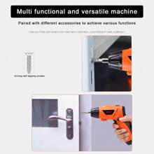 Electric Cordless Screwdriver Set, Machine Designed With LED Work Light And Bottom Emergency Flashlight, Fearless Of Dim Environments. Built In Rechargeable Battery, Free From Wire Constraints, Can Be Used In Multiple Indoor And Outdoor Scenarios. The Product Is Equipped With 6 Screwdriver Heads And Magnetizers, Which Can Meet Daily Installation And Maintenance Needs