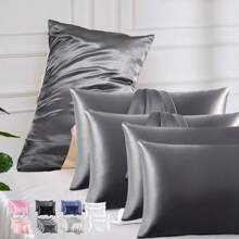 4 Pieces Of 100% Mulberry Silk Pillowcases, Silk Pillowcases, Suitable For Hair And Skin, Silk And Soft Bed Pillowcases, With Invisible Zipper, For Ladies And Men