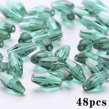 48pcs Long Glass Beads 6*12mm Red Bead Assortments For DIY Jewelry Making, Handmade Crafts Bracelets & Necklaces
