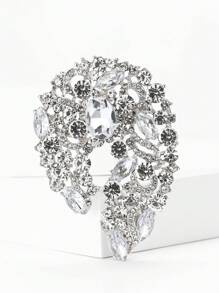 Broche de flor de cristal grande y elegante para mujer, adecuado para usar con vestido, traje, sombrero, zapatos, pañuelo con flor