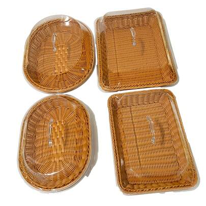 سلة خبز من الخيزران من فريدابيو مع غطاء أكريليك شفاف - صينية طعام قابلة للغسل وقوية للحلويات والفواكه - مثالية للمطبخ والنزهات والعرض المنزلي، التغليف من الورق المقوى الصلب يقلل من خطر التلف - متوفرة مع أو بدون غطاء (يرجى التحقق من صورة SKU المقابلة قبل إجراء الطلب لتجنب الشراء الخاطئ) ترتيب الخبز والطعام لمائدة عيد الفطر