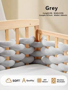 1 件婴儿床编织柔软保险杠垫，针织长垫保护垫，适用于婴儿房或儿童房 - 彩色 - 查看 19