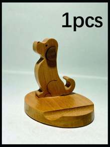 2 pezzi/1 pezzo Supporto per telefono/tablet a forma di cane in legno carino, porta oggetti multifunzione per scrivania, adatto per ufficio, tavolino da caffè, casa e giardino, interno ed esterno, ottimo regalo per vacanze, laurea, ritorno a scuola, Natale