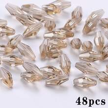 48pcs Long Glass Beads 6*12mm Red Bead Assortments For DIY Jewelry Making, Handmade Crafts Bracelets & Necklaces