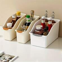 1/2pcs Plastic Multi-Functional Storage Box Set, Curved Design Suitable For Home Organization, Ideal For Cleaning Products And Household Essentials, Storage Boxes, Baskets, Containers For Home Organizing