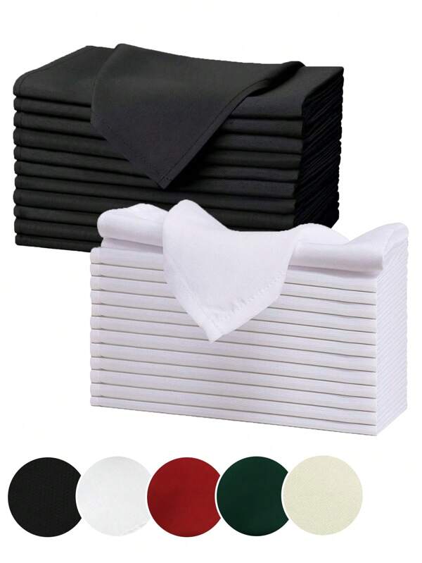 Guardanapos simples, elegantes e de cor sólida, 2/6/12/200 peças, laváveis e reutilizáveis de alta qualidade para festas, reuniões, hotéis, restaurantes, sala de estar, decoração de casa
