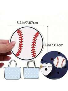Baseball Theme Bag Charms, Sports Accessory Compatible With Bogg Bags, Simply Southern Tote Decoration, Handbag & Beach Tote Insert, Sporty Stylish Accent Rubber Beach Bag Holiday Essentials Beach Bag Summer Travel Essentials Holiday Essentials - Multicolor - View 3