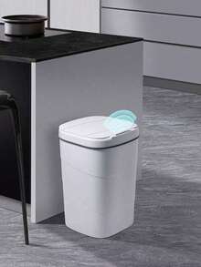 1pc 18L Smart Sensor Trash Can With Lid, Large Capacity, Anti-Odor Kitchen Garbage Bin, 3 Opening Modes, Sealed, Quiet, IPX5 Waterproof, Suitable For Home, Kitchen, Bathroom Decor. Actual Size Smaller Than Image.