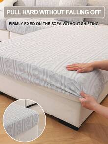 1 件花朵绒全包防滑防猫抓弹性沙发套面料，适合所有季节，适用于客厅沙发保护 L 型沙发和 1、2、3、4 座沙发 - 淺灰色 - 查看 4