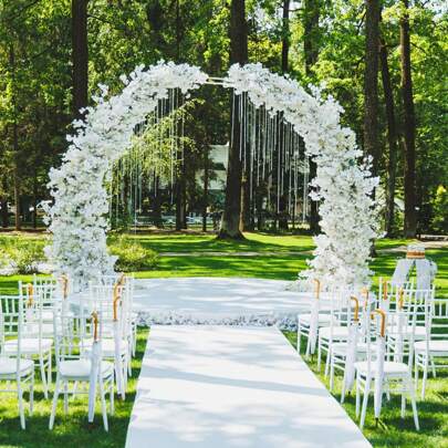 Traliccio ad arco da giardino per piante rampicanti, struttura ad arco in metallo da 9,8 x 7,2 piedi, arco, archi da giardino per Halloween, Natale, f