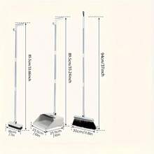 3-In-1 Foldable Broom And Dustpan Set, Unflagged Bristle Sweep Brush, Multi-Surface Cleaning Kit For Living Room, Bedroom, Bathroom, Carpet, Hard Floor, Plastic, Home And Dorm Use