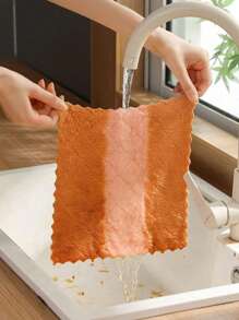 5/10pcs Random Color Microfiber Cleaning Cloths, Absorbent Kitchen Towels, Multi-Purpose Reusable Dishcloths, Washable Non-Linting Cleaning Rags For Auto, Tea, Bowls, Furniture