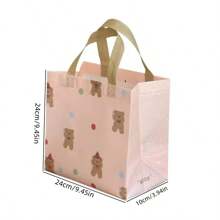 10pcs High-End Cartoon Cute Little Bear Clothing Store Non-Woven Bag Packaging With Shopping Gift Tote Bag Summer Cooling,Beach,Travel