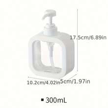 2 Pieces Square Pump 300ML/500ML Soap Dispenser Set, Clear Plastic Refillable Container 10/16 Ounces, Integrated Lotion And Liquid Hand Wash Bottle For Bathroom, Kitchen, Dining Room - Not Rechargeable, No Batteries Included - 2-piece Set 300ML/500ML - View 9