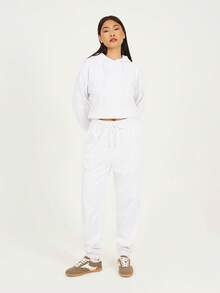 brave soul Wide Leg Jogging Bottom - White - View 2