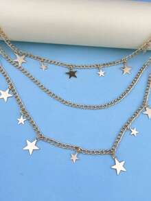 1条朋克风时尚腰链，双层金属链，独特装饰裤装、裙装，嘻哈配饰，适合夏季、秋季、万圣节等场合。 - 彩色 - 查看 6