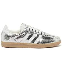 Adidas Samba OG Silver Metallic Cracked Leather JR0035 Women's Fashion Sneaker New - 銀色 - 查看 1