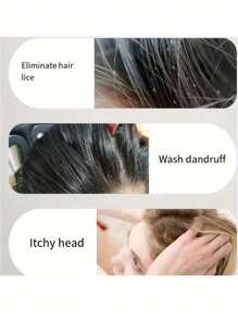 1pc Anti-Dandruff Head Brush, Dermal Scraper, Extremely Dense Comb For Lice Egg Removal, Double-Sided Bamboo Comb