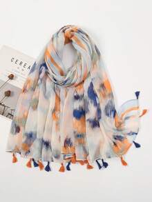 1pc Comfortable Camouflage & Floral Print Scarf/Shawl For Dress - Multicolor - View 2