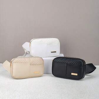 Nuevo bolso de cintura de unicolor de moda, decoración minimalista con logo plano