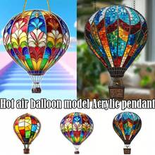 Hot Air Balloon Model Acrylic Pendant Hot Air Balloon Solar Garden Decoration - C - View 2