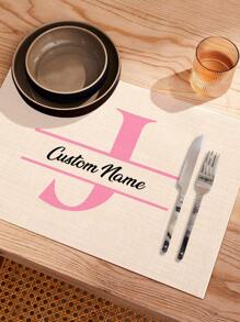 1pc Customized Placemat, Multiple Styles Available, Personalized PVC Heat-Resistant Mat, Rectangular Tablemat, Heat-Resistant, Waterproof, Oil-Proof, Washable, Fashionable Tabletop Decor, Custom Home Placemats - Special Gift For Holidays, Birthdays, Mother's Day, Father's Day, For Friends, Family, Mom, Classmates, Housewarming, Mother's Day Decoration, Suitable For Dining And Gatherings