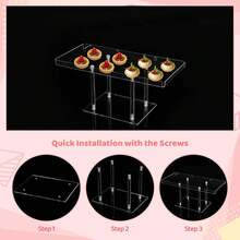 1pc/3pcs Transparent Acrylic Dessert Display Stand, Cake Pops Candy Cookie Snack Platter Holder Cupcake Stand - Transparent - View 7