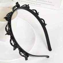 1/2 piezas Nueva versión coreana Diadema recogida de cabello trenzado hueco, accesorio de cabello con clip para flequillo, pieza para la cabeza