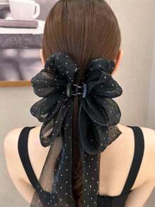 1 pieza Elegante y hermoso pasador de cabello con diseño de cielo estrellado de color negro, adecuado para usar en bailes y fiestas