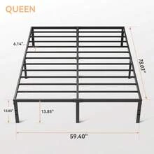 Sailvan 14 Inch Queen Bed Frame Black Heavy Duty Metal Platform Bed For Dorms Apartment Easy Assembly Black Bed With 1000lbs Capacity No Box Spring Needed Noise Free - asPic - View 7