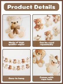 1 Bộ Banner Treo Trang Trí Chủ Đề Gấu Nâu, Phông Nền Trang Trí Tiệc Chủ Đề Gấu Nâu Dễ Thương, Banner Treo Trang Trí Tiệc Sinh Nhật, Phông Nền Trang Trí Phòng Tiệc Chào Mừng Em Bé, Banner Treo Trang Trí Tiệc Tiết Lộ Giới Tính, Trang Trí Tiệc Sinh Nhật, Trang Trí Nhà Cửa, Quà Tặng Tiệc - màu nâu - Xem 8