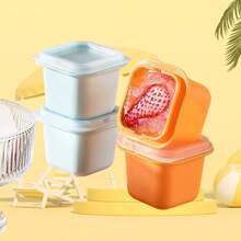 Easy Release Ice Cube Tray, Fridge Standalone DIY Homemade Baby Food Ice Popsicle Mold Ice Cream Maker Plastic Ice Box