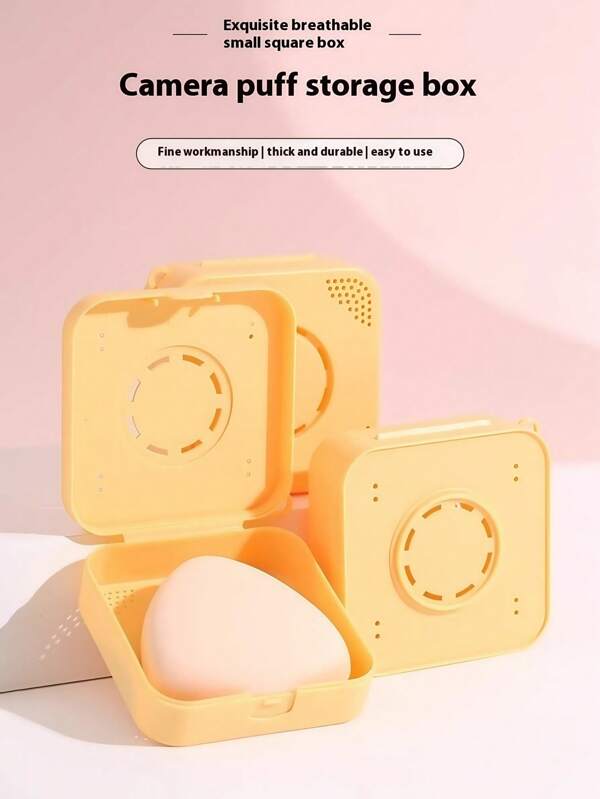 2 Pieces Makeup Sponge Travel Case, Portable Powder Puff Storage Box With Dust Cover, Back To School