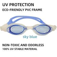 [1pc] Adult Swimming Goggles - High Definition Anti-Fog + UV Protection, Essential For Swimming Competition And Training, Suitable For Men And Women, Romantic Swimming On Valentine's Day, Large Frame Waterproof, Must-Have Tool For Learning To Swim