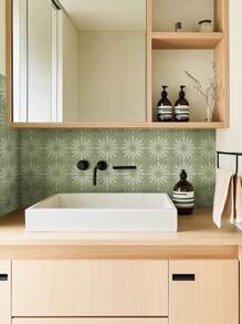 10pcs Tile Stickers Matte Texture Home Decal Vintage Waterproof Removable Mural Decor Peel Stick DIY Bathroom Kitchen Decoration -15*15cm,20*20cm
