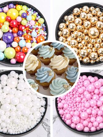 Bouteille de 85g/3 onces, set de décoration de gâteau de perles de sucre colorées - particules de sucre brillantes créatives pour la cuisson DIY, biscuits, décorations de desserts de papier, gâteaux, choix de plusieurs couleurs, table de desserts pour anniversaire/mariage