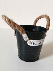 2pcs Small Iron Bucket Flower Pot, Gardening Decorative Iron Tin Bucket Vase For Succulent, Fresh Flowers, And Dried Plants, Suitable For Plant Cultivation
